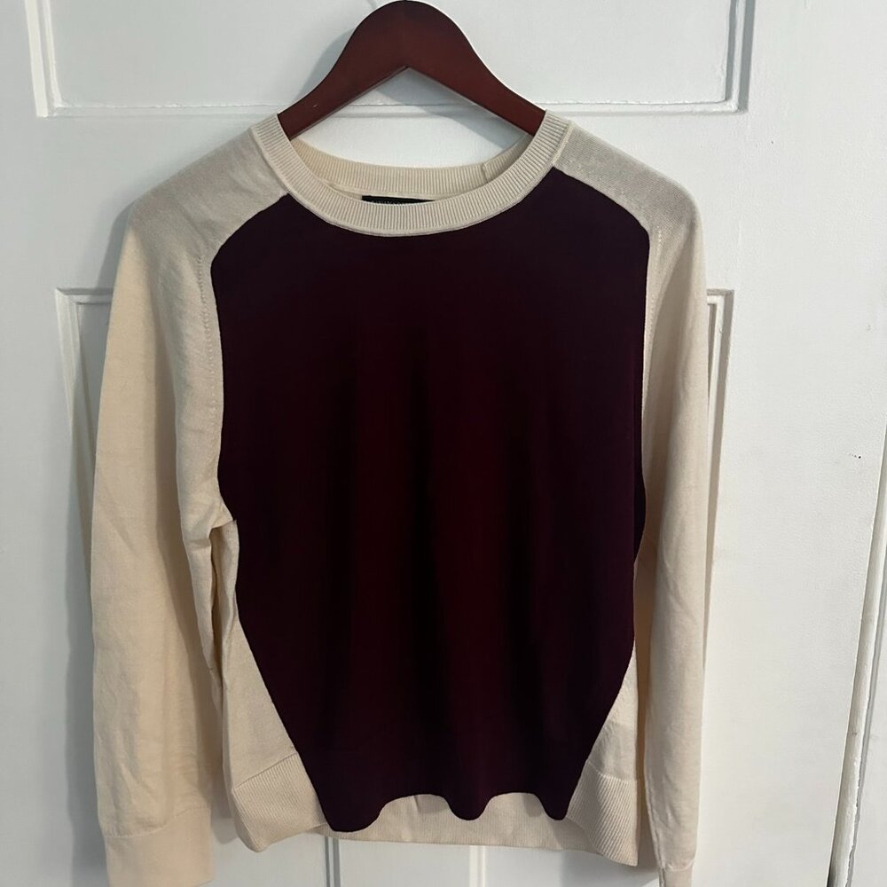 NWOT Banana Republic Color Block Merino Wool Sweater L